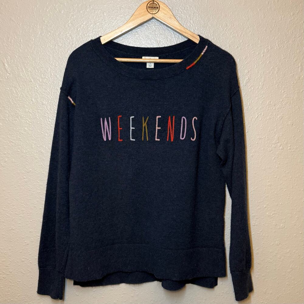 Sundance Weekends Sweater Wool Blend Embroidered Cozycore Blue Women’s Small - Picture 9 of 10